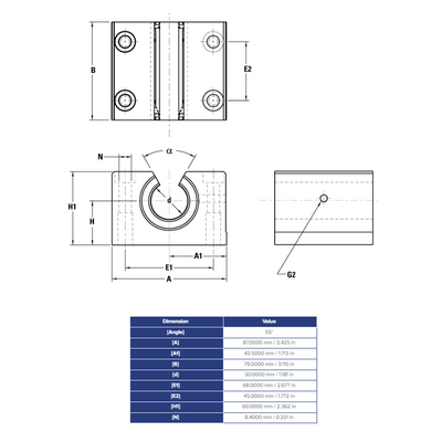 SSEPBOM30WW THOMSON BALL BUSHING<BR>SSE SERIES 30MM OPEN PILLOW BLOCK BEARING SELF ALIGNING 1865.92 LBF